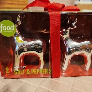 HOLIDAY SILVER REINDEER SALT & PEPPER SHAKERS The Food Network